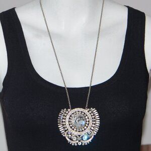 Vintage Kenneth Jay Lane KJL Crystal & Pearl Drop Necklace